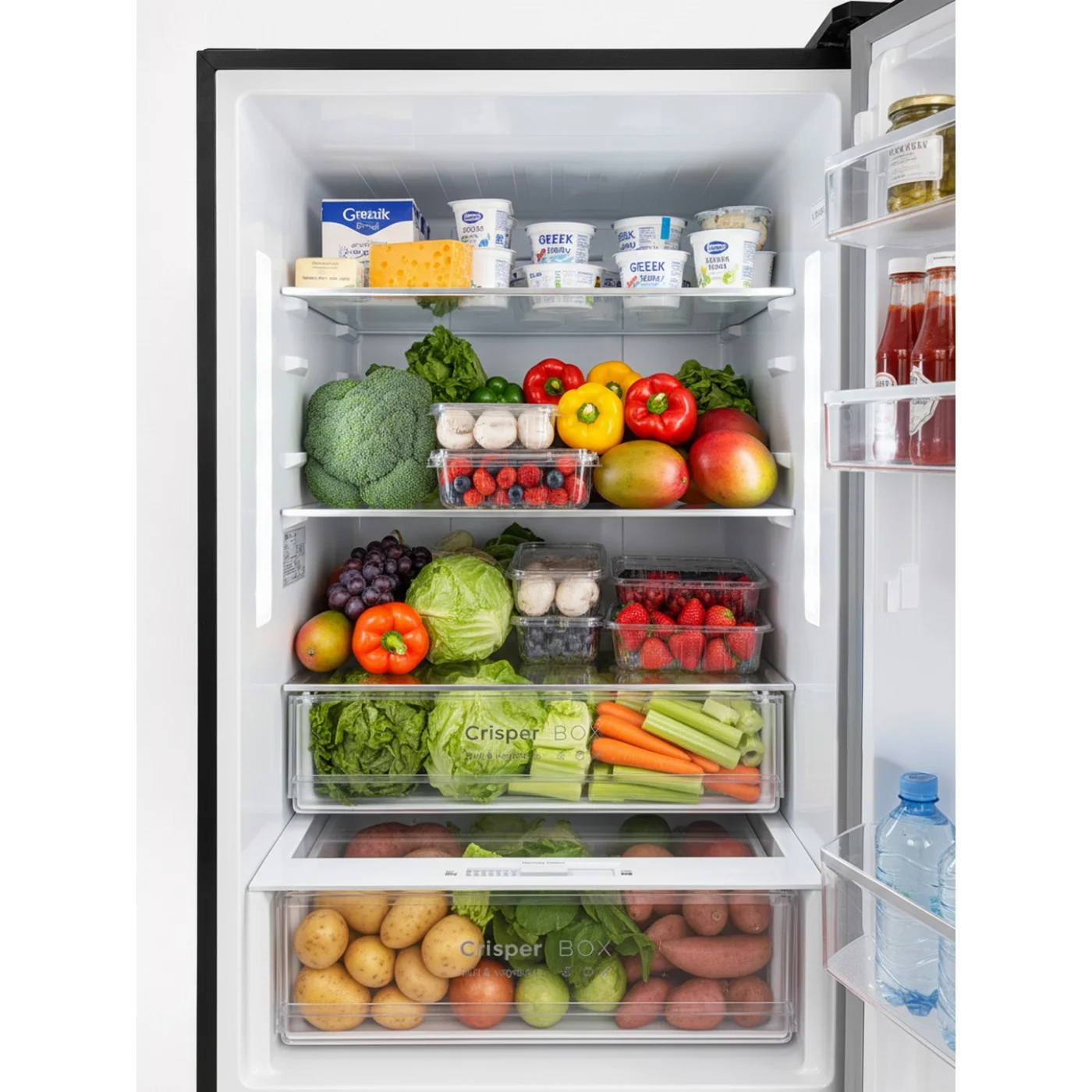 Combina frigorifica LDK CF-442NFDS, Capacitate 442 l, Latime 70 cm, Control Touch, MultiAir Flow, Rafturi Sticla, Crisper Box, H 186 cm, Clasa E, Dark Inox [4]