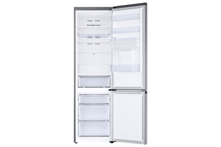 Combina frigorifica Samsung, 386 l, Clasa E, Total No Frost, Compresor Digital Inverter, All-Around Cooling, Dozator apa, Iluminare LED, Afisaj intern, WiFi, AI Energy️, H 203 cm, Inox [1]