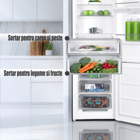 Combina frigorifică Samus SCW396ED, 313 L net (217 L frigider + 96 L congelator), dozator apă, clasa E, iluminare LED, uși reversibile, dezghețare automată frigider [7]