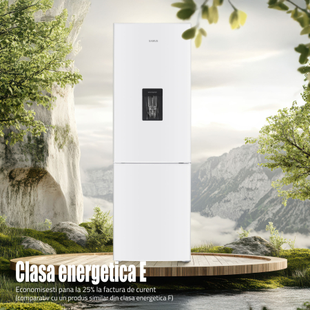 Combina frigorifică Samus SCW396ED, 313 L net (217 L frigider + 96 L congelator), dozator apă, clasa E, iluminare LED, uși reversibile, dezghețare automată frigider [5]
