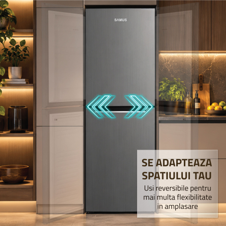 Combina frigorifică Samus SCX3391IE, 248 l, Motor Inverter, Clasa E, No Frost neprecizat, Uși reversibile, Inox [8]