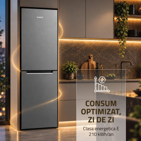 Combina frigorifică Samus SCX3391IE, 248 l, Motor Inverter, Clasa E, No Frost neprecizat, Uși reversibile, Inox [7]