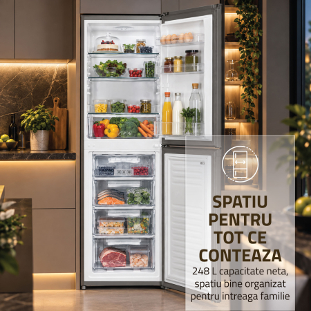 Combina frigorifică Samus SCX3391IE, 248 l, Motor Inverter, Clasa E, No Frost neprecizat, Uși reversibile, Inox [4]