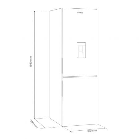 Combina frigorifica Samus SCX396ED, 313 litri, clasa E, inaltime 186 cm, dozator de apa, termostat reglabil, dezghetare automata la frigider, lumina interioara tip LED,  argintie [2]
