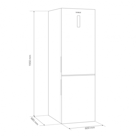 Combina Frigorifica Samus SCX486NFE, 347 L, Full No Frost, Clasa energetica E, Termostat electronic reglabil, H 195 cm, Inox [5]
