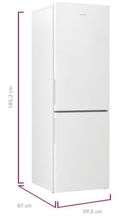 Combina frigorifica semi-incorporabila Arctic AK60366M40NF, 324 l, Full NoFrost, Control mecanic, Air Flow Dual Tech, Clasa E, H 185 cm, Alb [3]