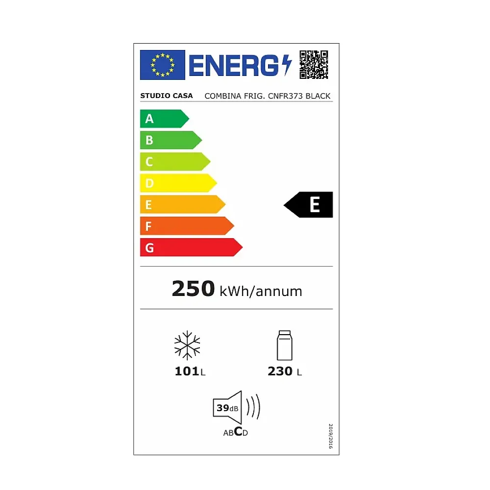 Combina frigorifica, Studio Casa, Retro, H 190 cm, 330 l, tehnologie No-Frost, deschidere dreapta, panou control LED, functie congelare rapida, mod eco, iluminat interior, negru [3]