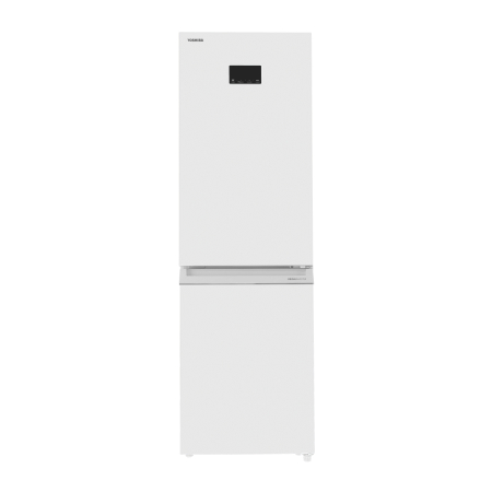 Marelvi - Combina frigorifica Toshiba, clasa energetica E, volum net total 338 litri (216+122L), no frost, afisaj LED, control electronic al temperaturii, iluminare interior LED, culoare Alb