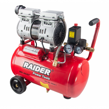 BRICOLAJ - Compresor de aer fara ulei Raider RD-AC07, butelie 24L, debit 135 l/min, putere 750w