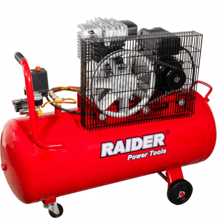 BRICOLAJ - Compresor de aer pe curea, butelie 100l, putere motor 2.2kW, debit aer 320l/min, 2 pistoane, RD-AC18