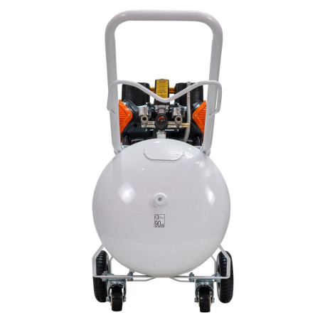 Compresor aer RURIS Silent Power 10000 OilFree, 3000W, 100L, 8 bar, debit 528 l/min, silențios, fără ulei, 2 cilindri, 2 ieșiri cu manometru, protecții multiple, roți transport [3]