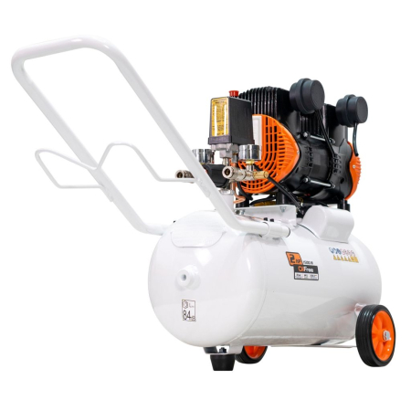 Compresor aer RURIS Silent Power 2400 OilFree, 1500W (2 CP), 24L, 8 bar, debit 236 l/min, silențios, fără ulei, 2 cilindri, 2 ieșiri cu manometru, protecții multiple [2]