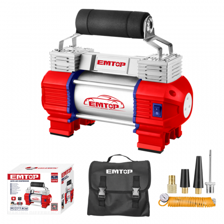 BRICOLAJ - Compresor de aer auto 8 bar cu lumina LED și furtun 5m - EAAC4501, EMTOP