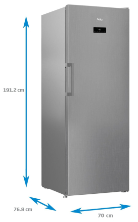 Congelator Beko RFNE448E41XB, 404 l, Clasa E, No Frost, Display LED, H 191.2 cm, Argintiu [3]