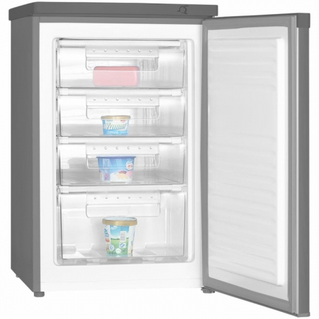 Congelator Heinner HFF-HM91SE++, 91 l, 4 sertare, Control mecanic, Clasa E, H 85 cm, Argintiu [1]