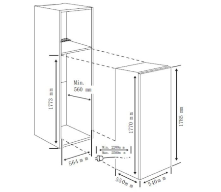 Congelator Incorporabil Heinner HFF-BIM212NFCE++, 212L, No Frost, Functie Cool & Freeze, Frigider si Congelator 2 in 1, Clasa E, Control Electronic, Super Racire, Super Congelare, 7 Compartimente, Alb [6]