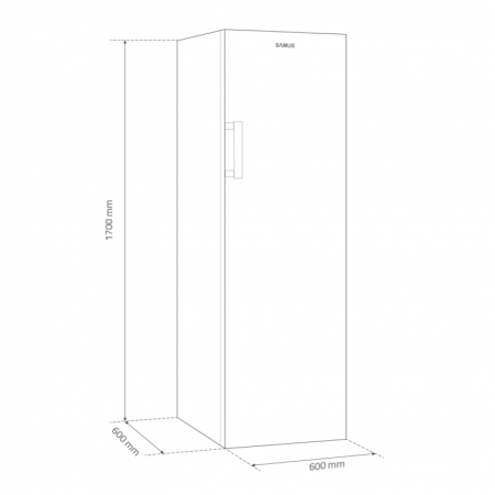 Congelator Samus SCGX337E, 242 litri, clasa E, h 170 cm, termostat reglabil, compartiment Big Box, usa reversibila, Argintiu [2]