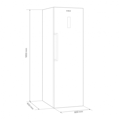 Congelator Samus SCXE346NFE, 274 litri, Full No Frost, clasa E, inaltime 185 cm, Multi Air Flow, compartiment Jumbo Box, afisaj LED, iluminare LED, Argintiu [3]