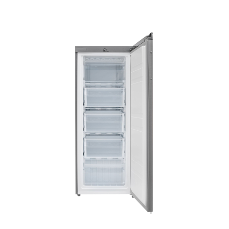 Congelator vertical Daewoo, de tip Static, capacitate neta 160L, 5 sertare, control mecanic al temperaturii, clasa energetica E, culoare Inox [1]