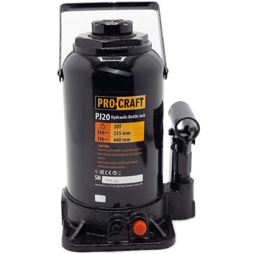 Cricuri hidraulice - Cric hidraulic 20 T tip butelie, PROCRAFT PJ20, inaltime maxima 440 mm