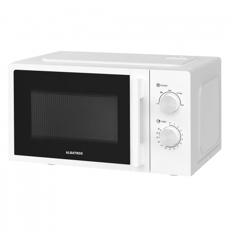 BUCATARIE - Cuptor cu microunde Albatros MWA-20MC4, Capacitate 20 L, Putere 700 W, 5 nivele de incalzire, Mecanic, Alb