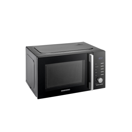 Cuptor cu microunde Daewoo, control digital, 25 litri, putere 850 W, 5 niveluri de putere, 8 retete presetate, display led alb, platou rotativ de 28,5 cm, culoare: Negru [3]