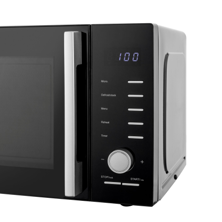 Cuptor cu microunde Daewoo, control digital, 25 litri, putere 850 W, 5 niveluri de putere, 8 retete presetate, display led alb, platou rotativ de 28,5 cm, culoare: Negru [4]