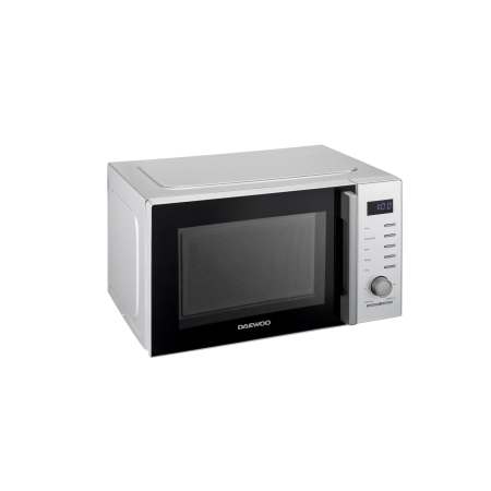 Cuptor cu microunde Daewoo, control digital, 25 litri, putere 850 W, 5 niveluri de putere, 8 retete presetate, display led alb, platou rotativ de 28,5 cm, culoare: Silver [3]