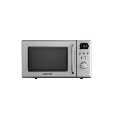 Marelvi - Cuptor cu microunde Daewoo, control digital (tip ceas), 20 litri, 700 W, 8 programe, 5 niveluri de putere, farfurie interioara: 25,5 cm, cavitate interioara vopsita: gri, functie dezghetare: greutate 