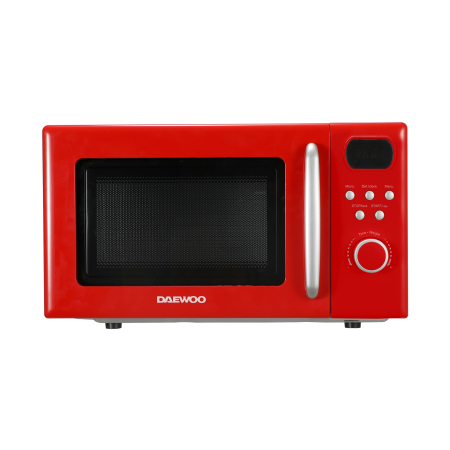 Marelvi - Cuptor cu microunde Daewoo, control digital (tip ceas), 20 litri, 700 W, 8 programe, 5 niveluri de putere, farfurie interioara: 25,5 cm, cavitate interioara vopsita: gri, functie dezghetare: greutate 