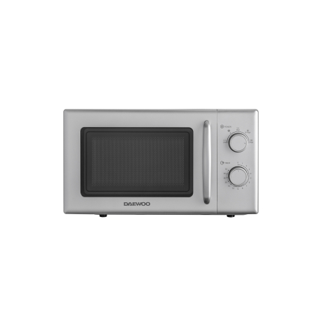 Marelvi - Cuptor cu microunde Daewoo, control mecanic, 20 litri, putere 700 W, 5 niveluri de putere, farfurie interioara de 25,5 cm, culoare cavitate interioara: alb, culoare: Silver