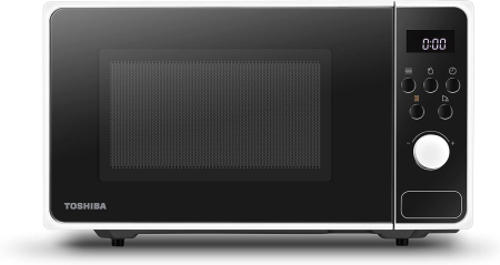 Marelvi - Cuptor cu microunde digital Toshiba, 23 L, putere 800 W, 8 functii auto, functie blocare copii, front negru, carcasa alba