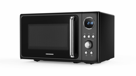 Cuptor cu microunde HEINNER HMW-MD20DRBK, 20L, 800W, control digital, funcții decongelare și gătire rapidă, timer, platou rotativ 255 mm, negru [1]