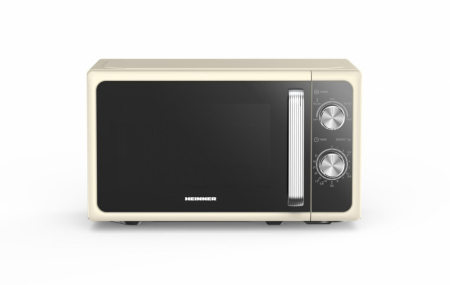 Cuptoare - Cuptor cu microunde Heinner HMW-MD20MRCR, 20L, 700W, Control mecanic, 5 trepte putere, Functie decongelare, Timer 35 min, Crem