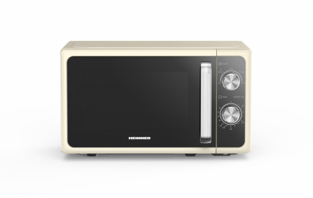 Cuptoare cu microunde - Cuptor cu Microunde Heinner HMW-MD20MRCR, 20 L, 700 W, Control Mecanic, 5 Trepte de Putere, Funcție Decongelare, Timer 35 Minute, Design Retro, Crem