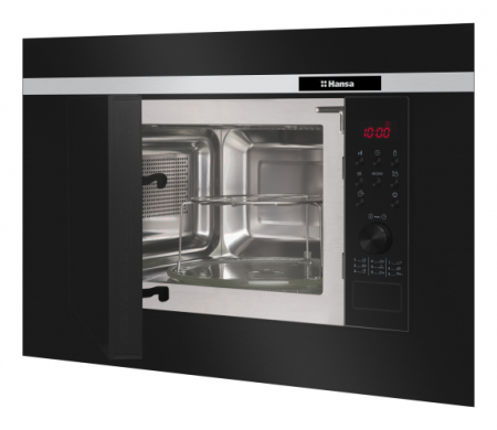Cuptor cu microunde incorporabil Hansa, 20 L, display, 700 W, grill, 7 nivele putere, 9 programe, decongelare, ChildLock, sticla neagra [2]