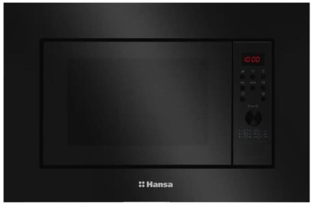Marelvi - Cuptor cu microunde incorporabil Hansa, 20 L, display, 700 W, grill 900 W, 6 nivele putere, 9 programe, decongelare, ChildLock, display rosu, sticla neagra