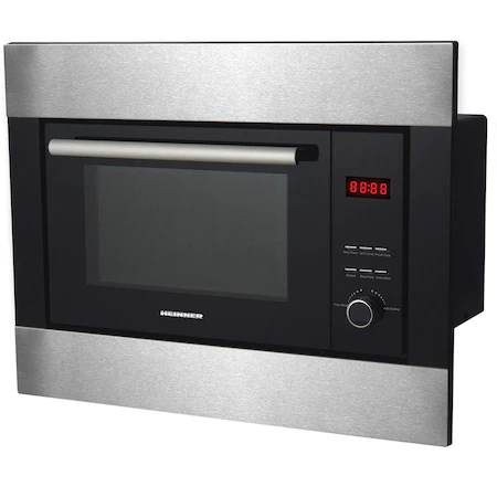 Cuptoare cu microunde - Cuptor cu microunde incorporabil Heinner HMW-23BIXBK, 23 L, 800 W, Grill, Digital, Negru/ Inox
