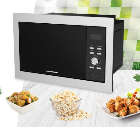 Cuptor cu microunde incorporabil Heinner HMW-BI2360SS, 23 l, Display LED, Timer, Grill, Blocare acces copii, Inox [1]