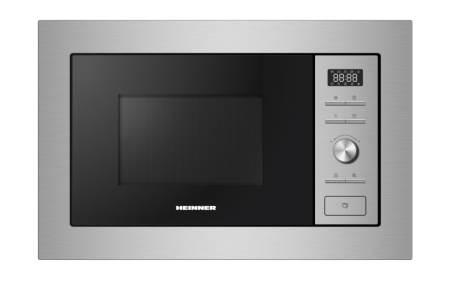 Cuptoare - Cuptor cu microunde incorporabil Heinner HMW-MDBI28GDIX, 28L, 900W, Grill 1000W, Control digital, 21 programe, Afisaj digital, Inox