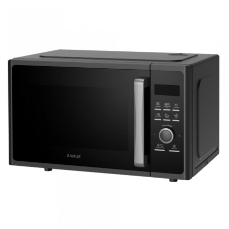 Cuptoare cu microunde - Cuptor cu microunde Samus SMC-23DB2, 5 nivele de putere, 8 programe de preparare, control electronic, ceas digital 60 minute, dezghetare in functie de greutate, lumina interioara, Neg