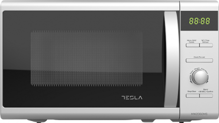 Cuptoare cu microunde - Cuptor cu microunde Tesla MW2060MS 20L, 700W, functii presetate, sistem blocare copii, digital, Argintiu