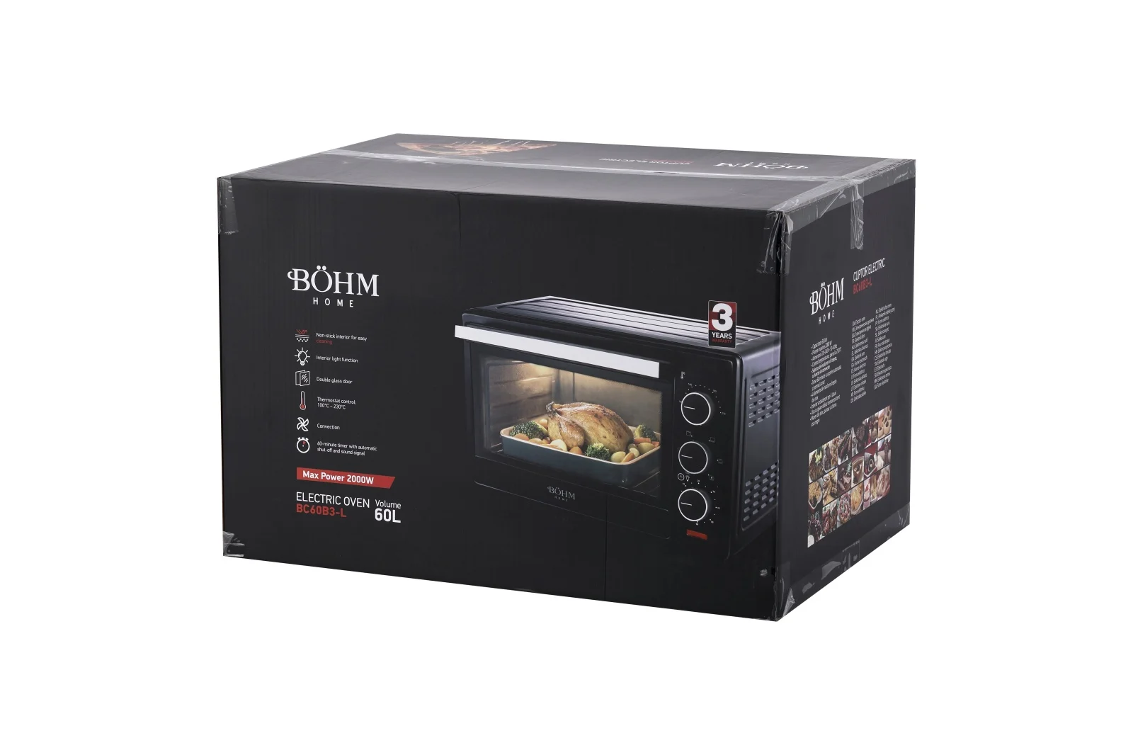 Cuptor electric 60 L, BÖHM BC60B3-L, Timer, 2000 W, 100–230°C [7]