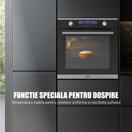 Cuptor Electric 74L, Clasa A+, 13 Funcții, Touch Control LED, Panou Sticlă Neagră – Grill, Convectie 3D, Autocurățare Catalitică [8]