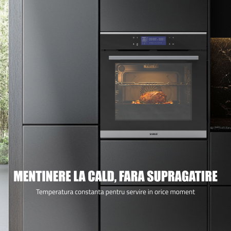 Cuptor Electric 74L, Clasa A+, 13 Funcții, Touch Control LED, Panou Sticlă Neagră – Grill, Convectie 3D, Autocurățare Catalitică [9]