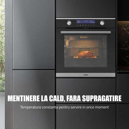 Cuptor Electric 74L, Clasa A+, 13 Funcții, Touch Control LED, Panou Sticlă Neagră – Grill, Convectie 3D, Autocurățare Catalitică + Accesorii Incluse [8]