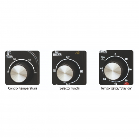 Cuptor Electric Albatros A23B2 – 23L, Putere 1380W, Geam Dublu, Rezistență Sus/Jos, Control Temperatură 90–230°C, Culoare Neagră [5]