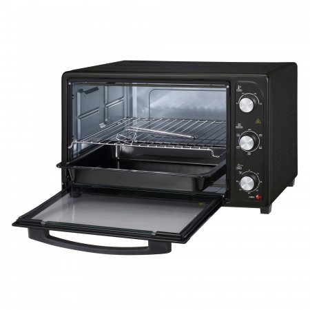 Cuptor Electric Albatros A45BC2 – 45L, 1800W, Convectie, Geam Dublu, Rezistență Sus/Jos, Inox, Temperatură 90–230°C, Temporizator 60 min + Stay-On, Avertizare Sonoră, Culoare Neagră [1]