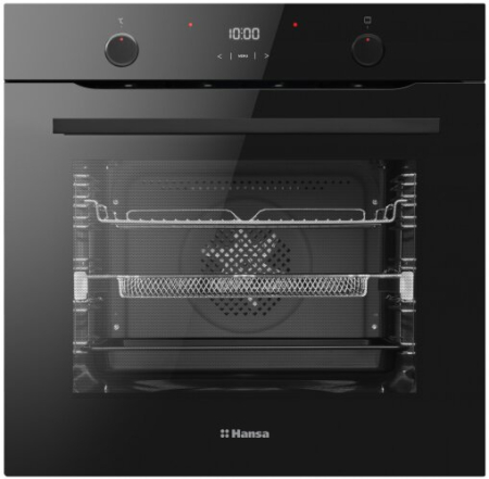 Cuptor electric Hansa, 60 cm, 77L, big cavity, autocuratare catalitica, 10 functii, timer touch, clasa A, soft close, sticla tripla, tava air fry, negru [1]