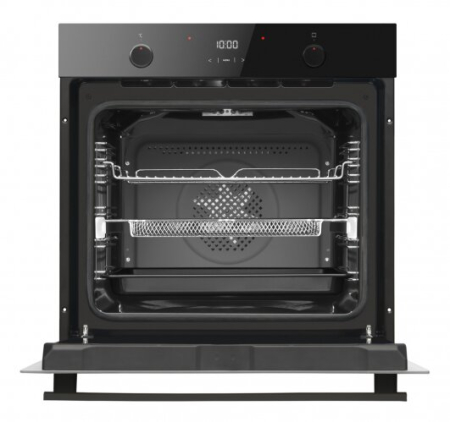 Cuptor electric Hansa, 60 cm, 77L, big cavity, autocuratare catalitica, 10 functii, timer touch, clasa A, soft close, sticla tripla, tava air fry, negru [2]